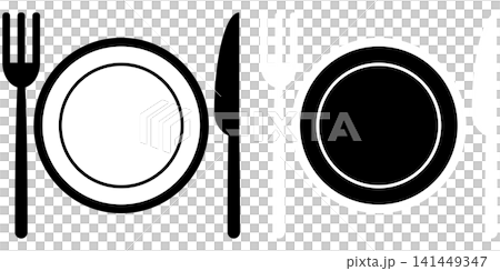 ディナーのアイコンイラストセット / 食器・食事のイラスト素材 ディナーのアイコンイラストセット / 食器・食事のイラスト素材 141449347