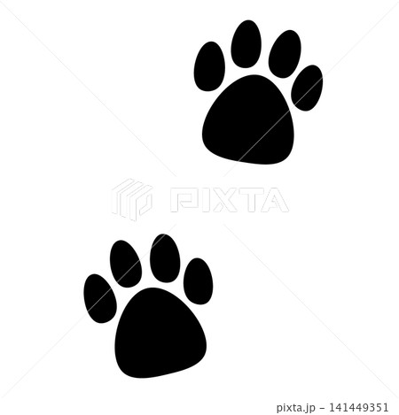 動物の足跡のイラスト素材 動物の足跡のイラスト素材 141449351