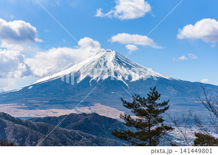 倉見山〜相定ヶ峰の尾根道から望む富士山のパノラマ 倉見山〜相定ヶ峰の尾根道から望む富士山のパノラマ 141449801
