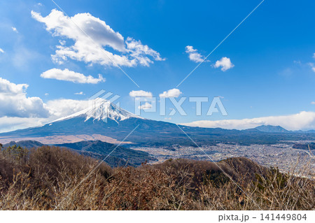 倉見山〜相定ヶ峰の尾根道から望む富士山のパノラマ 倉見山〜相定ヶ峰の尾根道から望む富士山のパノラマ 141449804