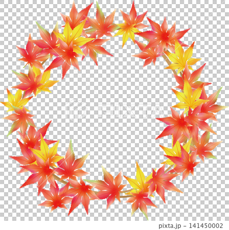 背景素材:秋葉花環、楓葉、莓果、色彩、秋季。 背景素材:秋葉花環、楓葉、莓果、色彩、秋季。 141450002