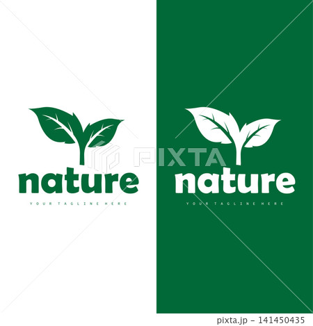 Natural leaf design, elegant, eco-friendly, natural leaf template 141450435