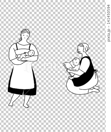 兩個女人照顧孩子 兩個女人照顧孩子 141450594