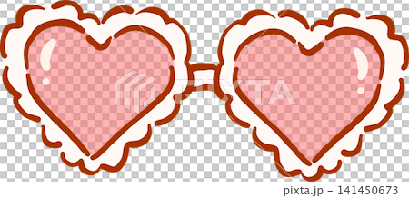 Retro Pink Heart Shaped Sunglasses Hand Drawn Whimsical Illustration Retro Pink Heart Shaped Sunglasses Hand Drawn Whimsical Illustration 141450673