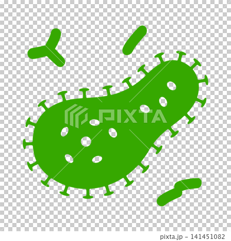A vector illustration of bacteria, microorganisms, and germs depicted in green on a white background with a flat design. A vector illustration of bacteria, microorganisms, and germs depicted in green on a white background with a flat design. 141451082
