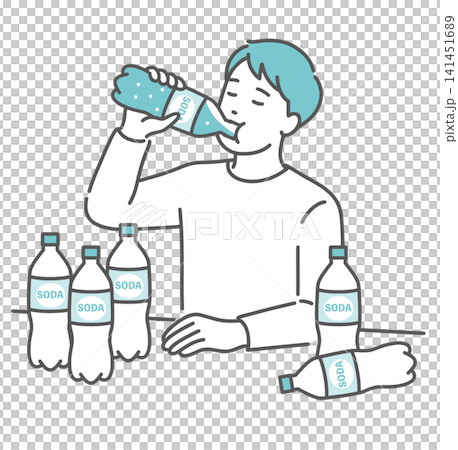 A man who drinks large amounts of carbonated beverages due to PET bottle syndrome (soft drink ketosis). A man who drinks large amounts of carbonated beverages due to PET bottle syndrome (soft drink ketosis). 141451689