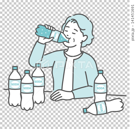 Senior women who drink large amounts of carbonated beverages due to PET bottle syndrome (soft drink ketosis) Senior women who drink large amounts of carbonated beverages due to PET bottle syndrome (soft drink ketosis) 141451691