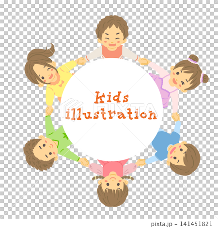 Illustration of children holding hands 141451821