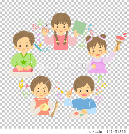 工作を楽しむ子供達のイラスト 工作を楽しむ子供達のイラスト 141451836