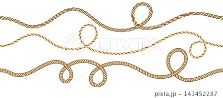 Beige rope wave pattern collection. Repeated brown squiggle curve thread lace set. Repeating hemp cord motif bundle. Wiggly braid twine plait loops. Tangled chain, wire or yarn string tie pack. Vector Beige rope wave pattern collection. Repeated brown squiggle curve thread lace set. Repeating hemp cord motif bundle. Wiggly braid twine plait loops. Tangled chain, wire or yarn string tie pack. Vector 141452287