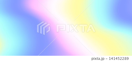 Colourful holographic wavy gradient background. Bright iridescent magic unicorn backdrop. Shiny liquid spectrum texture. Vector colorful pearl hologram bg effect wallpaper for cover, poster, banner 141452289
