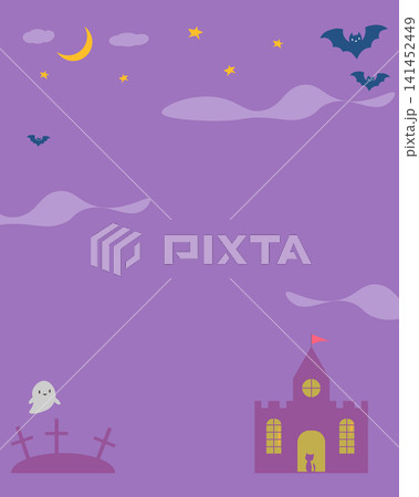 ハロウィンの縦型背景イラスト ハロウィンの縦型背景イラスト 141452449