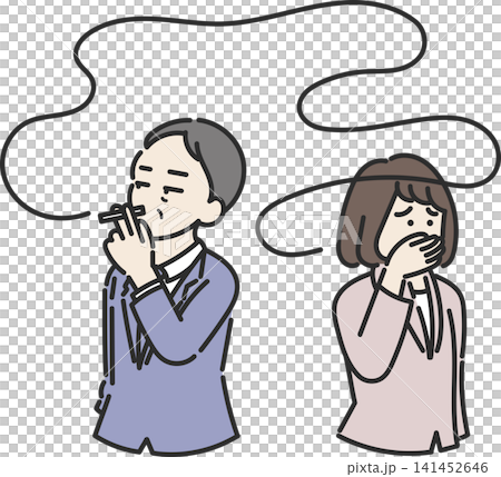 An illustration depicting passive smoking. An illustration depicting passive smoking. 141452646