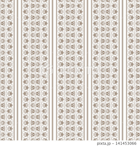 Seamless vector background. Golden white ornament. Ornate wallpaper features a symmetrical, vintage-inspired floral pattern. For wallpaper, textile. Vector Illustration EPS10 Seamless vector background. Golden white ornament. Ornate wallpaper features a symmetrical, vintage-inspired floral pattern. For wallpaper, textile. Vector Illustration EPS10 141453066