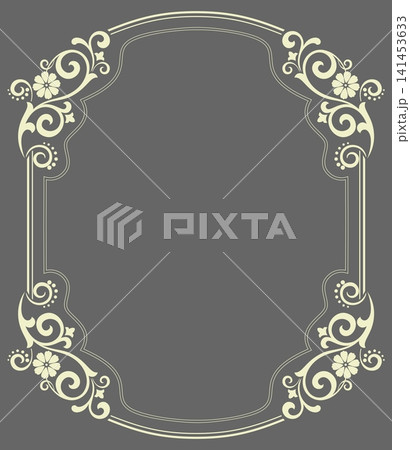 Decorative frame Elegant vector element for design in Eastern style, place for text. Floral gray and beige frame. Lace illustration for invitations and greeting cards Decorative frame Elegant vector element for design in Eastern style, place for text. Floral gray and beige frame. Lace illustration for invitations and greeting cards 141453633