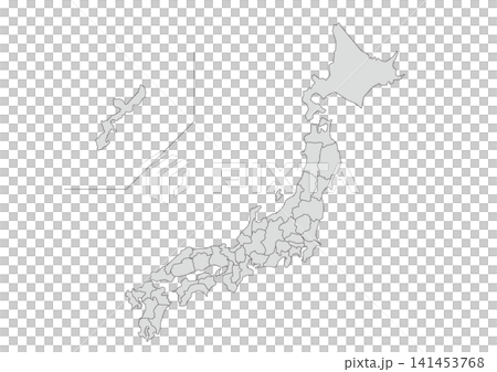 Gray prefecture map illustration material Gray prefecture map illustration material 141453768