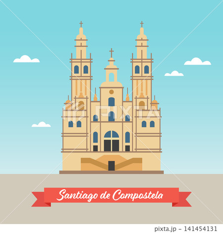 Santiago de Compostela cathedral in Spain. Santiago de Compostela cathedral in Spain. 141454131