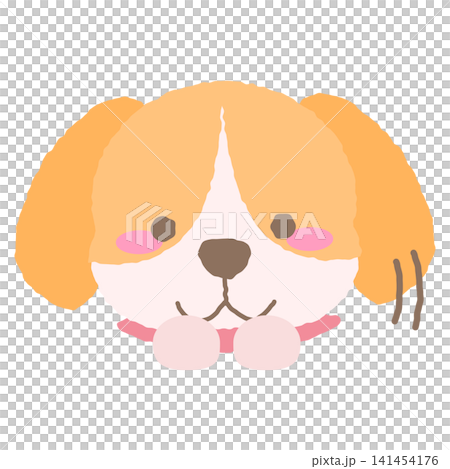 手繪風格的插圖,描繪了一隻類似比格犬的狗表達感激之情的面部表情。 手繪風格的插圖,描繪了一隻類似比格犬的狗表達感激之情的面部表情。 141454176