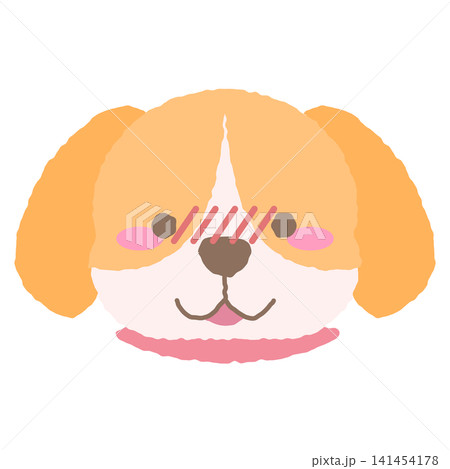 照れているビーグルっぽい犬の表情アイコン、手描き風イラスト 照れているビーグルっぽい犬の表情アイコン、手描き風イラスト 141454178