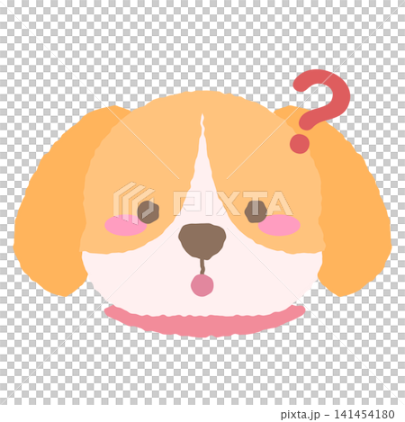 A beagle-like dog's facial expression icon, hand-drawn style illustration. A beagle-like dog's facial expression icon, hand-drawn style illustration. 141454180