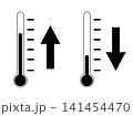 温度計のシンプルなモノクロアイコンイラストセット 141454470