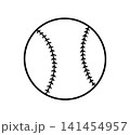 Baseball ball line icon for sport coaching diagrams, training guides, and game planning vector illustration 141454957