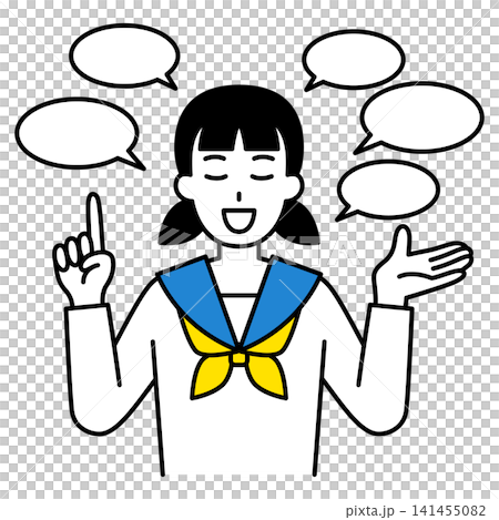 A female student who talks fluently A female student who talks fluently 141455082