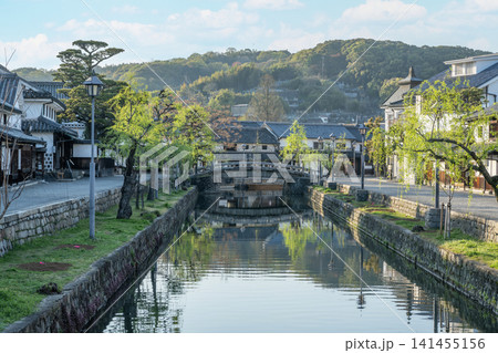 岡山県倉敷市 岡山の人気観光スポット 晴天の倉敷美観地区の街並み 岡山県倉敷市 岡山の人気観光スポット 晴天の倉敷美観地区の街並み 141455156