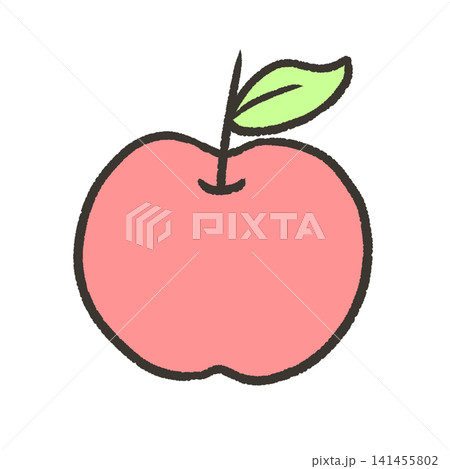 葉付きりんごのイラスト 葉付きりんごのイラスト 141455802