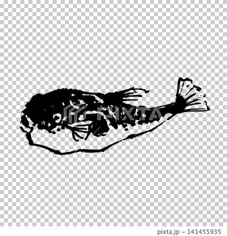 筆で描いたふぐのイラスト 筆で描いたふぐのイラスト 141455935