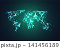 Futuristic global technology communication background with low poly polygonal world map and internet data connections 141456189