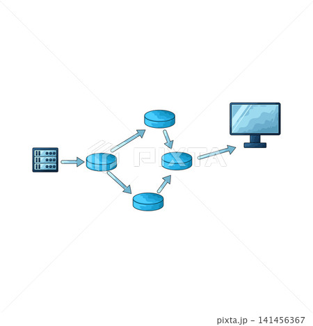 Illustration of Network Path Illustration of Network Path 141456367