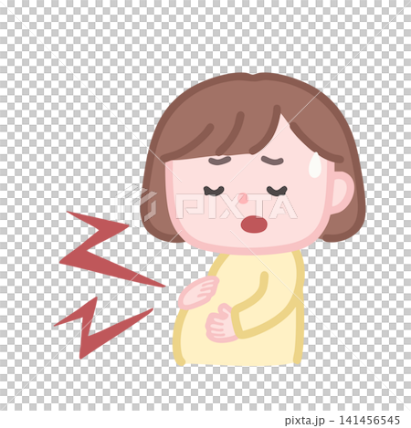 お腹がはってしんどい妊婦さん お腹がはってしんどい妊婦さん 141456545