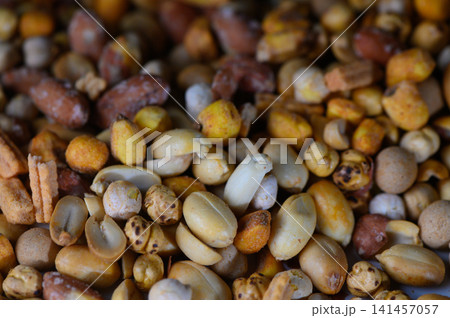 Diverse assortment of seeds captured in vibrant detail showcases nature's bounty at a local market Diverse assortment of seeds captured in vibrant detail showcases nature's bounty at a local market 141457057