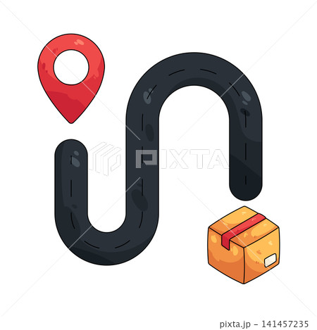 Illustration of delivery route Illustration of delivery route 141457235