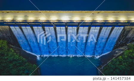 Hong Kong, July 18 2026 Night Tai Tam Tuk Reservoir Dam Hong Kong, July 18 2026 Night Tai Tam Tuk Reservoir Dam 141457384