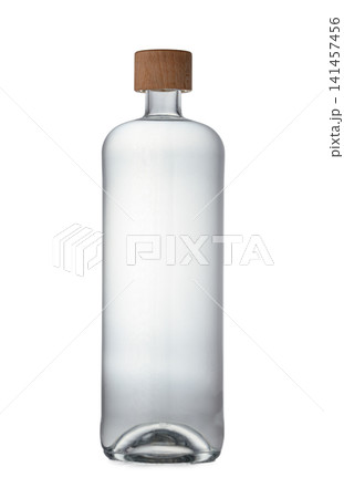 Clear Glass Bottle with Wooden Stopper Clear Glass Bottle with Wooden Stopper 141457456