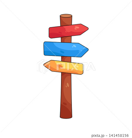 Illustration of directional signpost Illustration of directional signpost 141458156