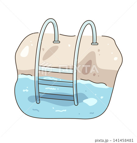 Illustration of pool ladder 141458481
