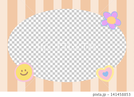 Pastel orange frame illustration with flower, heart, stripe pattern for background, backdrop, wallpaper, rectangle ad template, polaroid photo, banner, social media, postcard, memo note, presentation Pastel orange frame illustration with flower, heart, stripe pattern for background, backdrop, wallpaper, rectangle ad template, polaroid photo, banner, social media, postcard, memo note, presentation 141458853