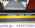 Mind the gap safety warning text on subway platform edge 141459260