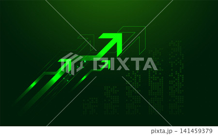 A clean digital background showcases glowing Arrows symbolizing Green finance, upward momentum, growth A clean digital background showcases glowing Arrows symbolizing Green finance, upward momentum, growth 141459379