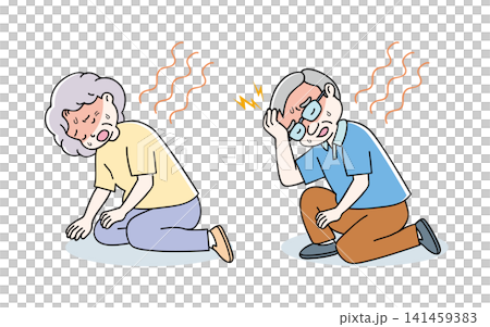 Senior citizens experiencing health problems due to the heat (Illustration 4C) Senior citizens experiencing health problems due to the heat (Illustration 4C) 141459383
