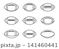 American football outline, Football outline, American football ball silhouette, Sports ball outline, American ball outline set. 141460441