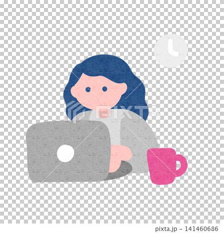 A woman working on her PC at her desk. A woman working on her PC at her desk. 141460686