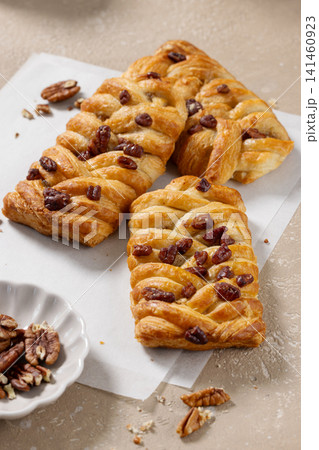 freshly baked pastries on kitchen table freshly baked pastries on kitchen table 141460923
