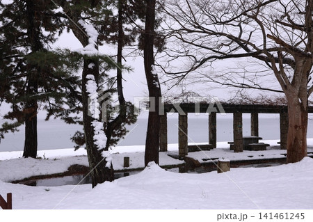 雪に覆われた湖 雪に覆われた湖 141461245