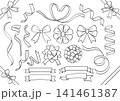 リボン　線画素材セット 141461387