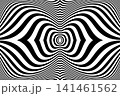 Black and White Lines Halftone Pattern. 3D Illusion Effect. 141461562