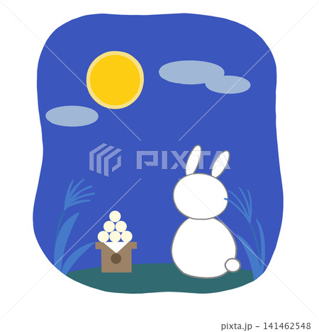 うさぎのお月見イラスト うさぎのお月見イラスト 141462548